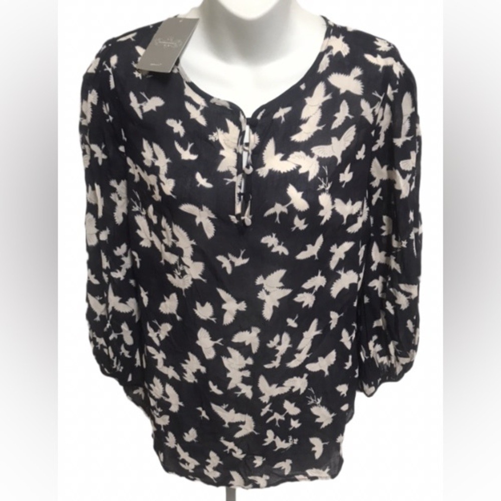 Anthropologie (Maeve) Ryukyu Bird Print Blouse